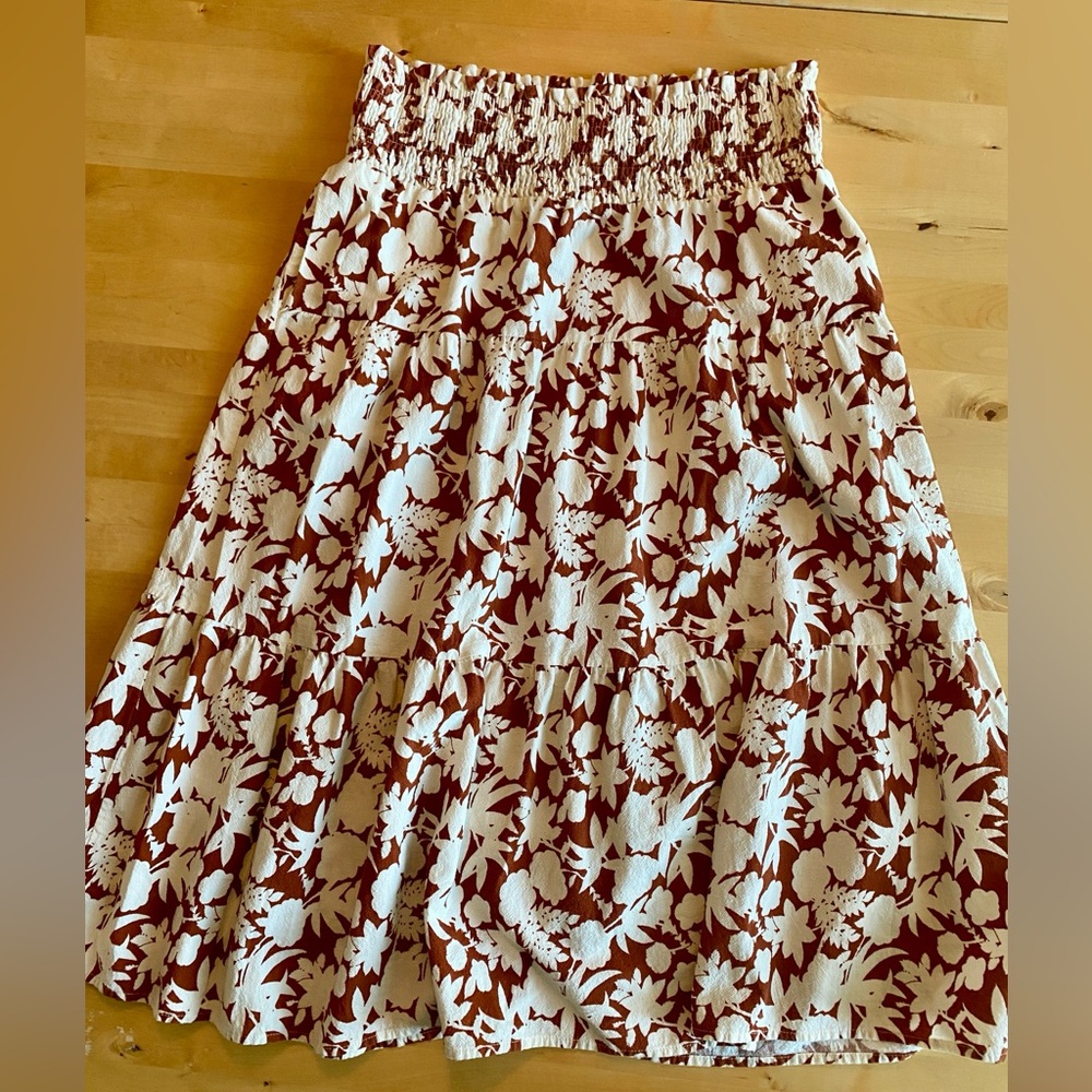Floral Print Maxi Tiered Skirt
